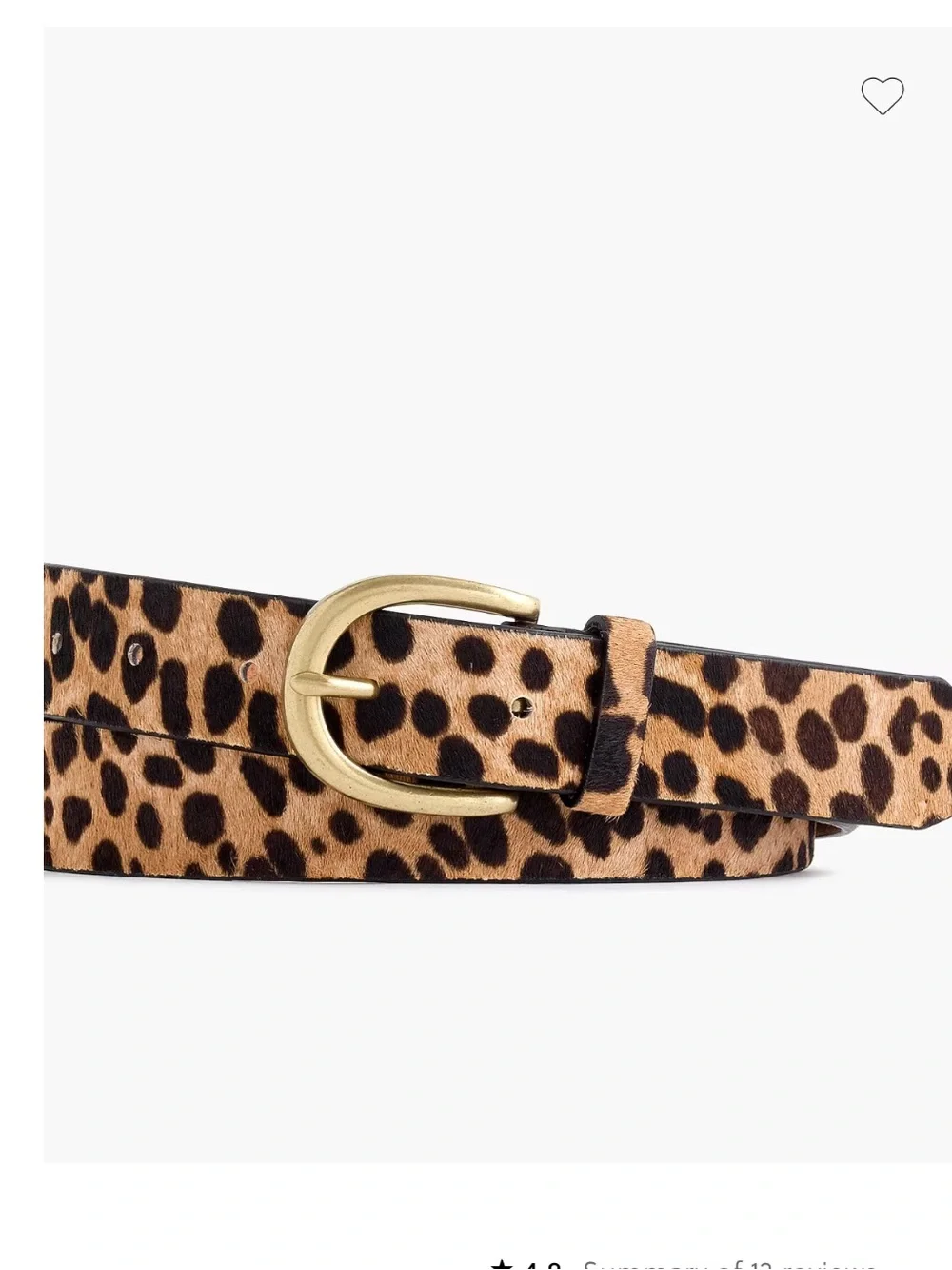 JCrew Calf Hair Belt in Leopard Print